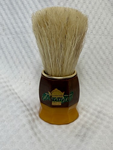 Vintage Triumph Vulcanized Shaving Brush Yelou Rare With Case - Picture 2 of 6
