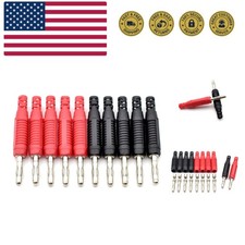 10Pcs 4mm Banana Plugs Solder DIY Banana Plug Connectors Adapters for Multime...