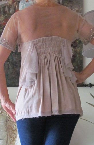 VALENTINO Runway Beige Tulle/Mash/Chiffon Ruffled dress-y top/blouse US 4-6,XS-S - Picture 2 of 11