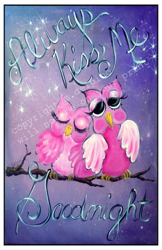 Always Kiss Me Goodnight Pink Owl Mother Baby Nursery Wall Art Kid Child Decor Always Kiss Me Goodnight Pink Owl Mother Baby Nursery Wall Art Kid Child Decor