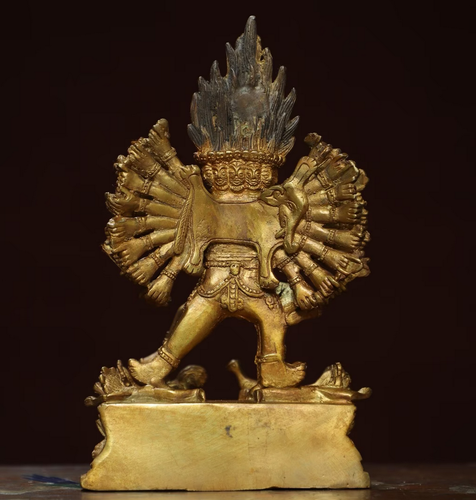 Bronze gilded statue of Medicine Buddha - Picture 6 of 9