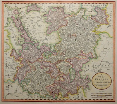 Rheinischer  Kreis - A New Map of ... upper and lower Rhine - John Cary 1799