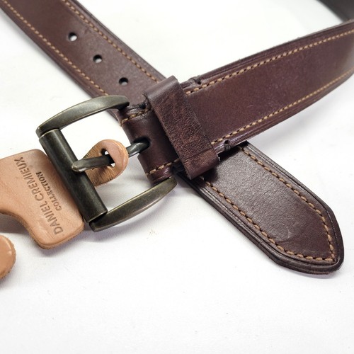 Daniel Cremieux Collection Leather Belt 42 Italian Full Grain Brown - Picture 2 of 12