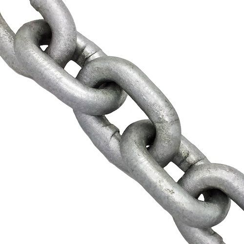 Cadena galvanizada de 8 mm eslabón corto de alta resistencia cadena de anclaje por metro MBL 3000 kg - Imagen 2 de 7