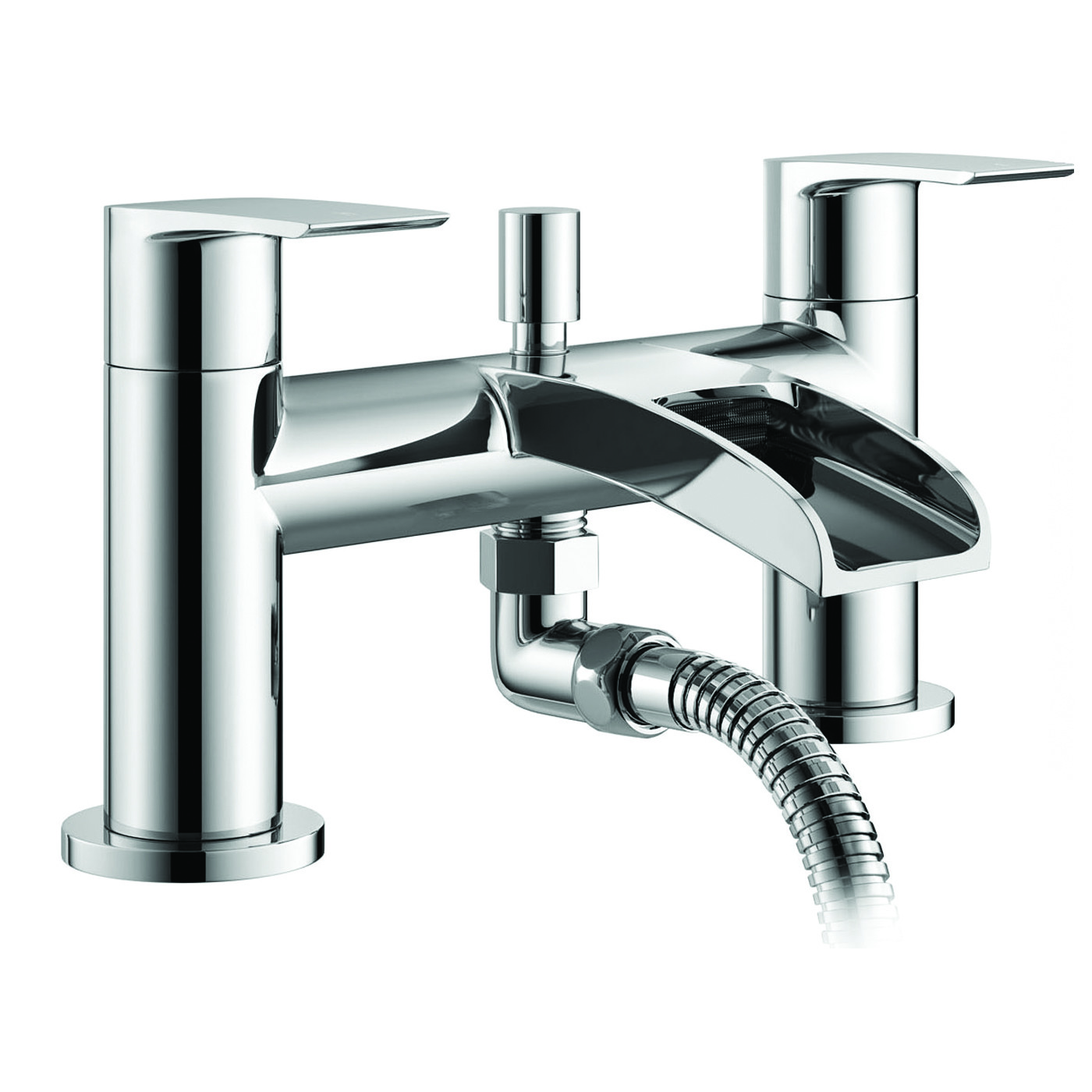 Modern 3 Way Round Rigid Riser Rail Kit with Waterfall ...