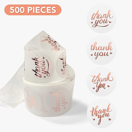 1000 Stck. 1,5 Zoll Dankeschön Aufkleber Etiketten mit Goldfolie Design für kleine Unternehmen - Bild 11 von 13