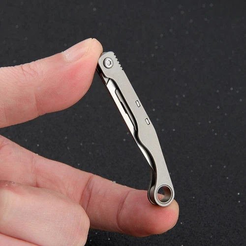 Mini Titanium Pocket Utility Folding Knife Scalpel Blades Opener Keychain EDC - Picture 9 of 12