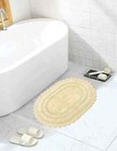Royal Blaze Bath Mat Crochet Reversible Washable Plush Rug - Oval Small 18"x26"