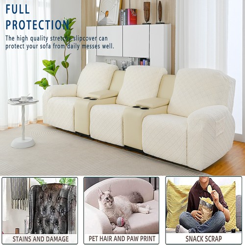 Recliner Chair Cover 1 2 3 Seater Couch Slipcover Armchair Lounge Sofa Protector - Picture 57 of 98