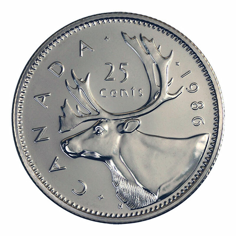 🇨🇦 1986 Canada 25 cents quarter coin, CARIBOU, 1986 | eBay
