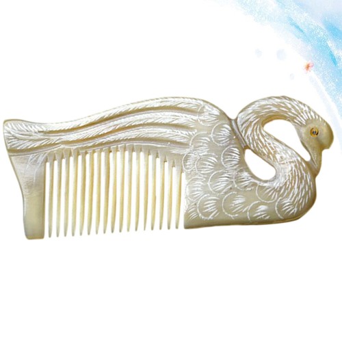Ox Horn Hair Comb Creative Swan Shape Comb Anti-static Hairdressing Tool - Picture 10 of 11