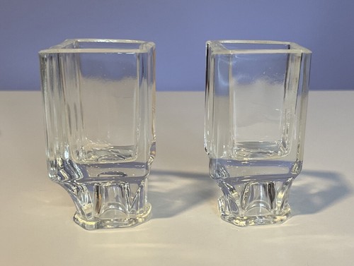 2 portacandele vintage art deco conico invertibile vaso vetro pressato - Foto 9 di 11