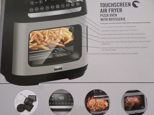 Bella PRO 12.6-qt. Touchscreen Air Fryer Pizza Oven w/Rotisserie Stainless Steel - Picture 1 of 5
