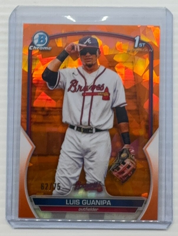 2023 Bowman Chrome Sapphire Luis Guanipa Orange Refractor 1st Prospect #62/75