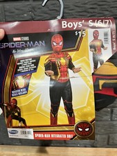 NEW Marvel Spider-Man Integrated Suit Halloween Costume Boys Small Jumpsuit Mask