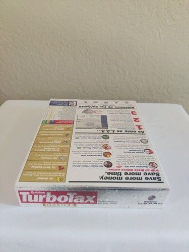 Quicken Turbo Tax Deluxe 1998 Windows 3.1/95/98/NT 4.0 Retail Box Vintage - Picture 2 of 5