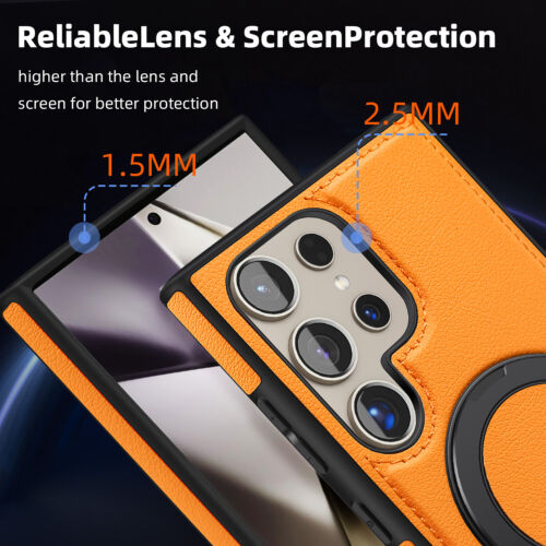 Custodia magnetica in pelle per Samsung S24 Ultra S23 S22 Mag Safe supporto 360° cover - Foto 53 di 54