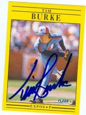 Tim Burke autographed Baseball Card (Montreal Expos) 1991 Fleer #227