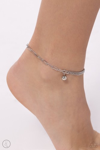Accesorios de joyería para paparazzi - estancia en solitario - tobillo plateado - ¡NUEVO!¡! - Imagen 3 de 4