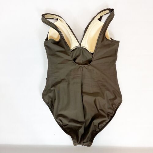 Traje de baño Miraclesuit Pull On de una pieza sujetador acolchado frente fruncido verde para mujer 16 - Imagen 2 de 5