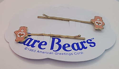 Vintage 1983 Care Bears American Greetings Corp. 2 Bobby Pins Barrette Hair Clip - Picture 1 of 6