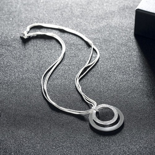 925 Silver Sterling Fashion Women Long Chain Crystal Rhinestone Pendant Necklace - Picture 7 of 8