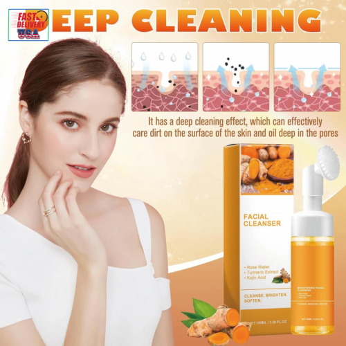 Turmeric Wash and Care Two Piece Set, Tuemeric Facial Cleanser & Turmeric Soap B - Picture 3 of 12