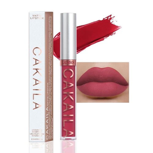 CAKAILA Bright Red Matte Long Lasting Liquid Lipstick Lip Gloss Set,labiales