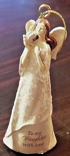 Ganz Harz Engel TO MY TOCHTER WITH LOVE 33/4" Ornament mit schillerndem Glitzer Neu - Bild 6 von 6