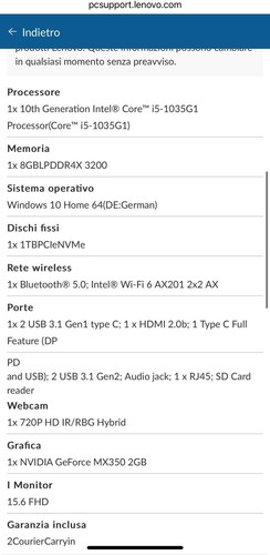 Lenovo Yoga Slim 7 15,6" 8 GB RAM 1 TB SSD Usato ma come nuovo! - Foto 12 di 12