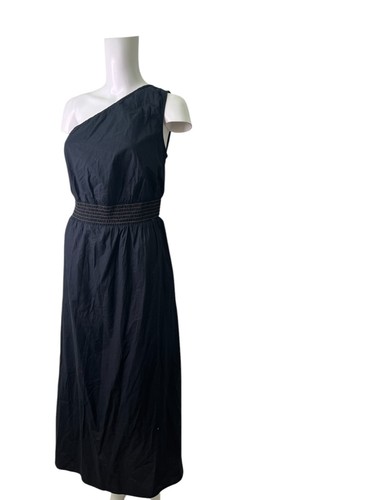 M&S Dress Size 6 Womens NEW Black One Shoulder Cotton Midi EU34 RRP £39.50 - Picture 7 of 12