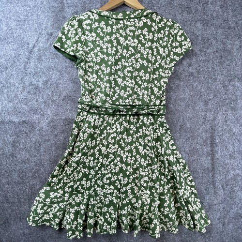 Kimchi Blue Dress Small Green Clover Stretch Surplice Neck St Patricks Day Tie - Picture 2 of 8