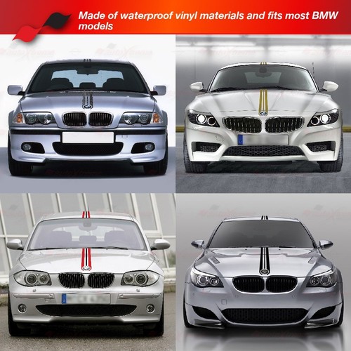 GLOSS BLACK Trim Performance HOOD Bonnet ROOF TRUNK Decal Vinyl Stickers for BMW - Picture 2 of 10
