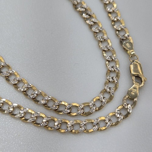 14k Solid Yellow Gold Diamond Cut Cuban Chain - Picture 11 of 14