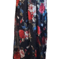 Floral Maxi Dress 12 Bandeau Long Lined Semi Sheer Smocked. Roses Bnwt Y2K
