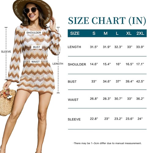 🔥New🔥Summer Swimsuit Coverup, Women's Crochet Dress Cover Up - Picture 29 of 35