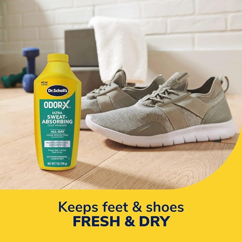 Dr. Scholl's ULTRA-SWEAT ABSORBING FOOT POWDER, 7 oz - Maximum Sweat Absorption - Picture 3 of 6