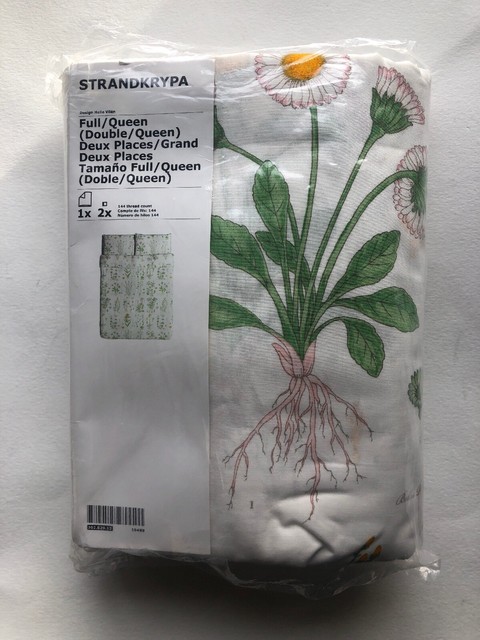 Ikea Strandkrypa Botanical Duvet Cover Full Queen Discontinued