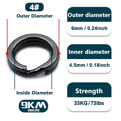 Señuelo de pesca Lua 33 lb ~ 331 lb anillos divididos conector de ganchos de acero inoxidable pesado - Imagen 11 de 19