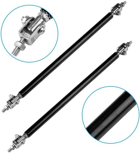 Black Front Bumper Lip Splitter Strut Rod Support Bars For F30 F31 E90 E91 - Imagen 6 de 11