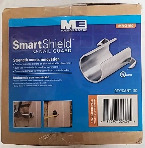 Romex Smart Shield 1 In. Standard Fitting Nail Guard (100-pack) | Wire Cable - Picture 6 of 6