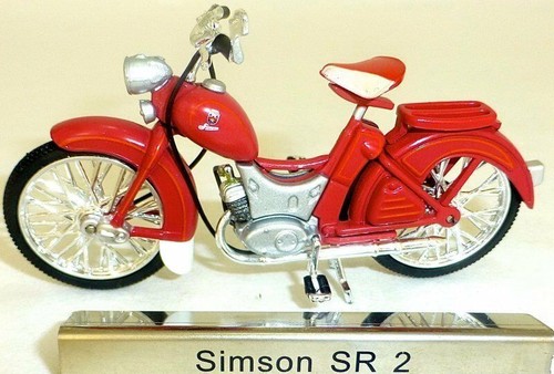 Simson SR2 motorcycle mofa SR 2 red GDR 1:24 ATLAS 7168115 NEW ORIGINAL PACKAGING LA3 μ