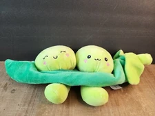 Pea Pod Plush Two Peas Girl Boy with feet Valentines Spring Stuffed Toy