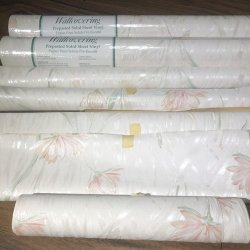 2+ Rolls Brewster Wallcovering Prepasted Vinyl Wallpaper Textured Floral Italy - Picture 3 of 13