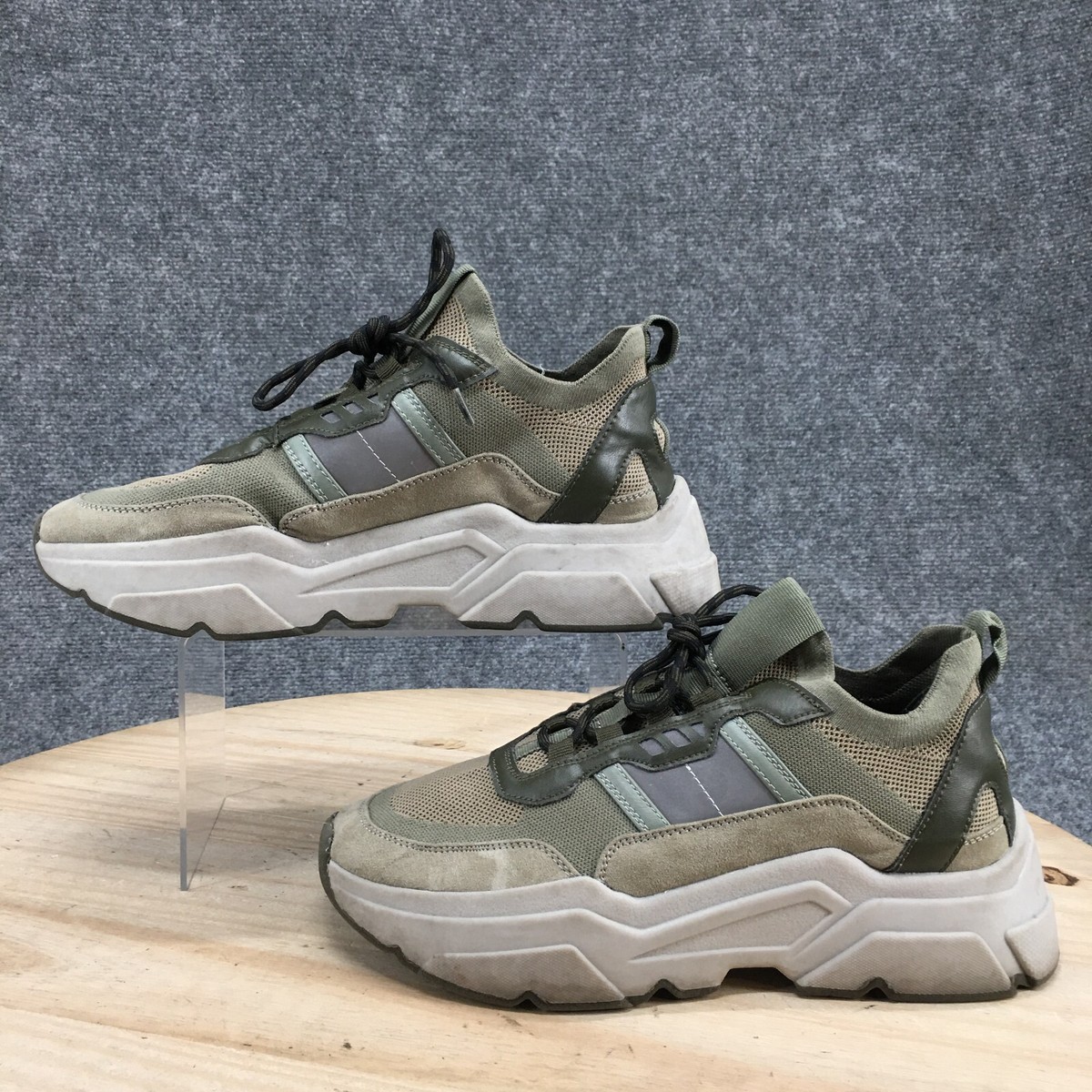 H&M Men\'s Athletic Sneakers in Tan and Gray Fabric H&M Chunky Women Sneakers Gray/Light Beige Shoes Size 9 | eBay main image 2