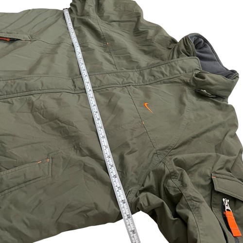 Vintage Y2K Nike Men's Parka XXL Green Orange Packable Hood Gorpcore Utility - Picture 16 of 18