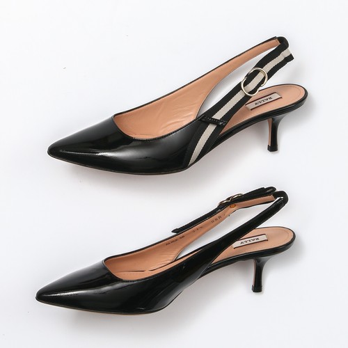 Bally Alice Black Patent Leather Slingback Heels - Size 9.5 M - Picture 2 of 6