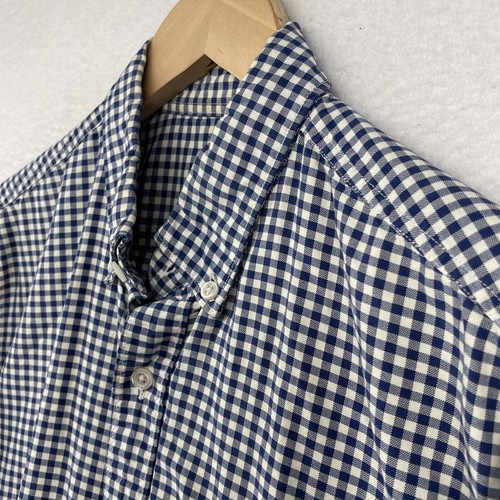 J.CREW Shirt Mens Tall MT Lightweight Oxford Cloth Gingham Button Down Blue - Picture 6 of 13