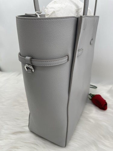 AUTH NWT Givenchy Small Voyou Belted Leather North/South Tote In Light Grey - Picture 13 of 16