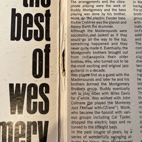 THE BEST OF WES MONTGOMERY V6-8714 VINYL LP 67 ORIG PRESS GREAT COND! VG+ - Picture 8 of 21